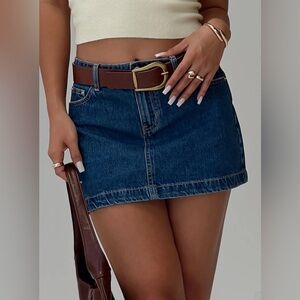 Princess Polly Nique Demin Mini Skirt - Mid Wash